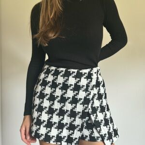 Checkered Tweed Skort
